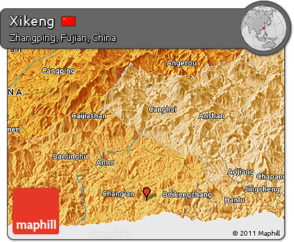 Political Panoramic Map of Xikeng