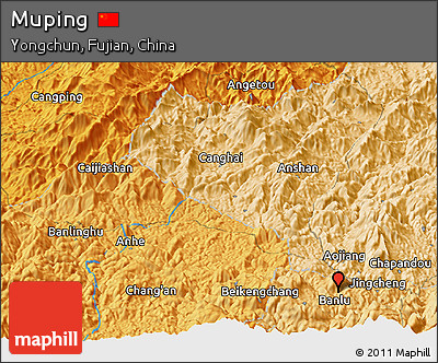 Political Panoramic Map of Muping