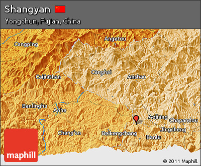 Political Panoramic Map of Shangyan