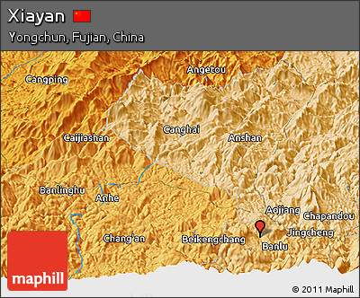 Political Panoramic Map of Xiayan