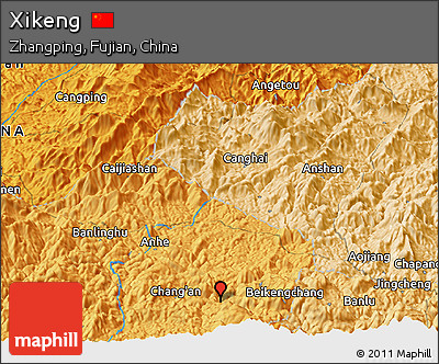 Political Panoramic Map of Xikeng