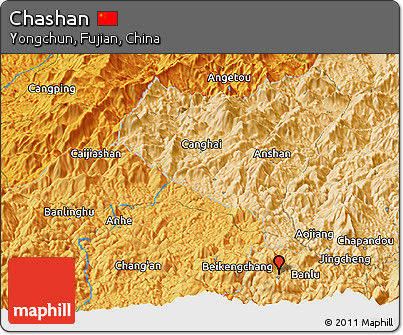 Political Panoramic Map of Chashan