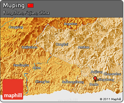 Political Panoramic Map of Muping