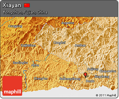 Political Panoramic Map of Xiayan