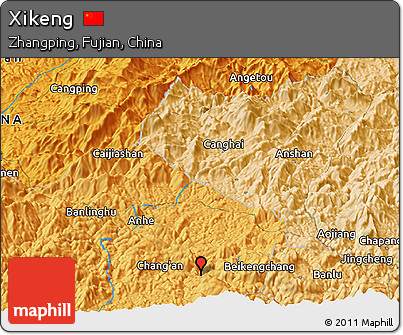 Political Panoramic Map of Xikeng