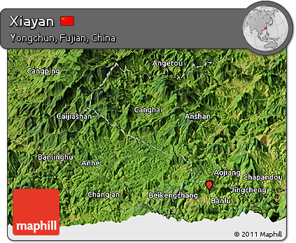 Satellite Panoramic Map of Xiayan