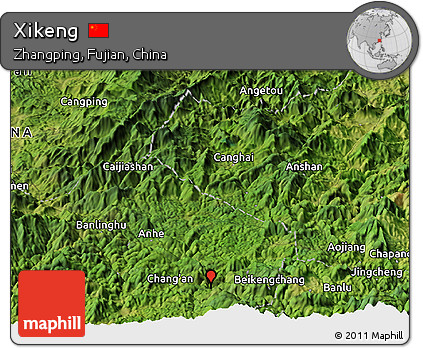 Satellite Panoramic Map of Xikeng