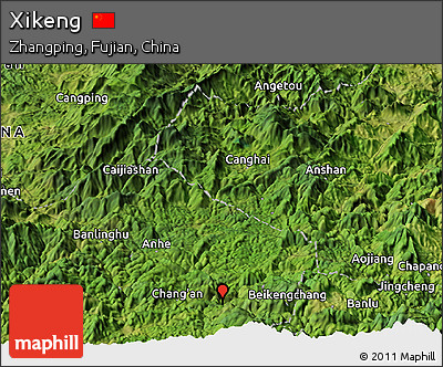 Satellite Panoramic Map of Xikeng