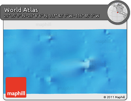 Physical 3D Map of the Area around 25° 51' 37" N, 117° 13' 29" W
