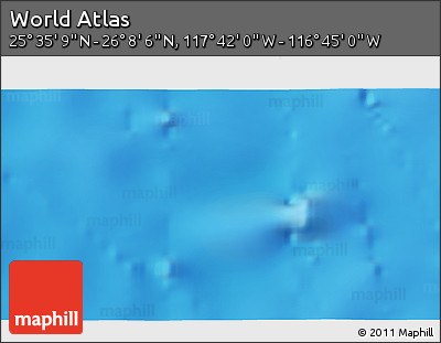 Physical 3D Map of the Area around 25° 51' 37" N, 117° 13' 29" W
