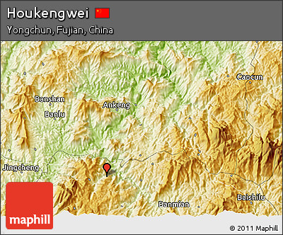 Physical 3D Map of Houkengwei