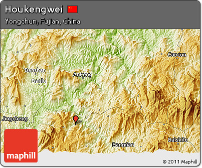 Physical 3D Map of Houkengwei
