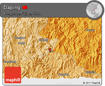 Political 3D Map of Daping