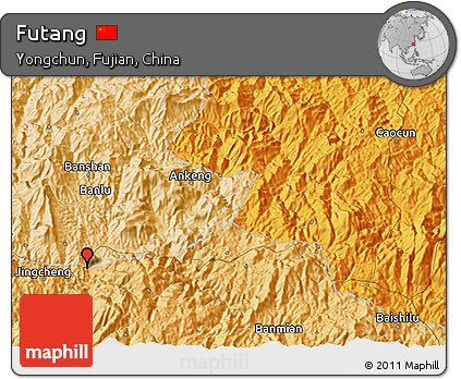 Political 3D Map of Futang