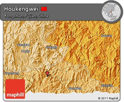 Political 3D Map of Houkengwei