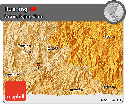 Political 3D Map of Huaxing