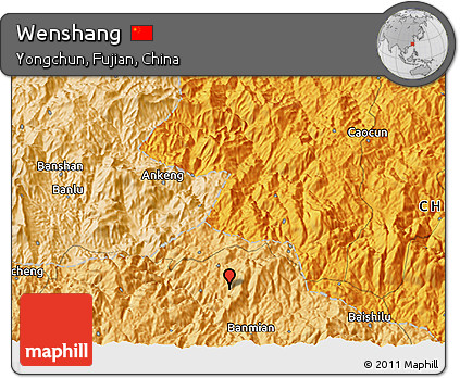 Political 3D Map of Wenshang