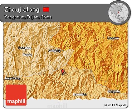 Political 3D Map of Zhoujialong