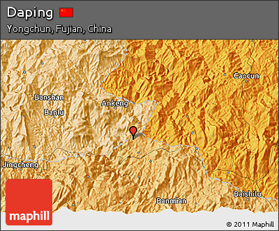 Political 3D Map of Daping