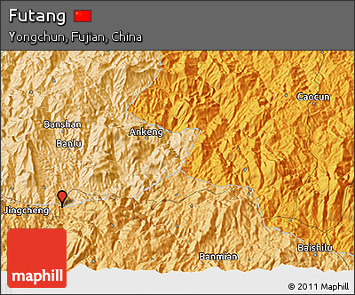 Political 3D Map of Futang