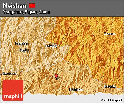 Political 3D Map of Neishan