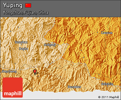 Political 3D Map of Yuping
