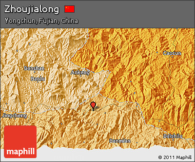 Political 3D Map of Zhoujialong