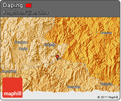 Political 3D Map of Daping