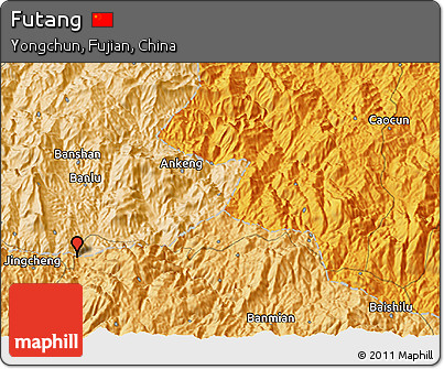 Political 3D Map of Futang