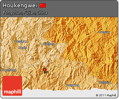 Political 3D Map of Houkengwei