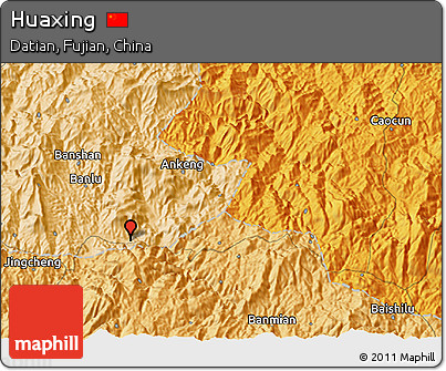 Political 3D Map of Huaxing