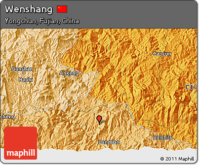 Political 3D Map of Wenshang