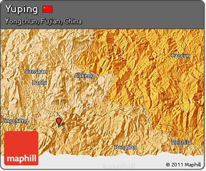 Political 3D Map of Yuping