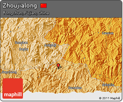 Political 3D Map of Zhoujialong