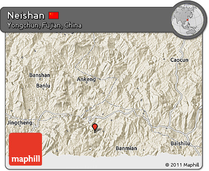 Shaded Relief 3D Map of Neishan
