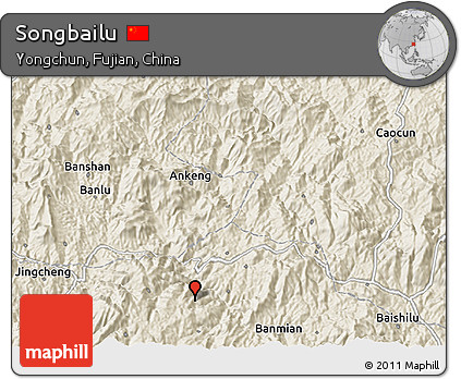 Shaded Relief 3D Map of Songbailu