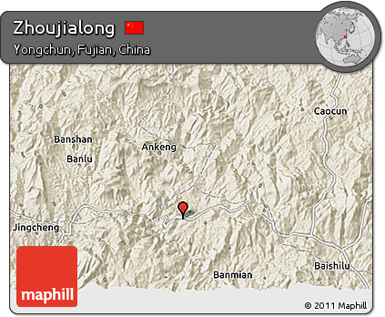 Shaded Relief 3D Map of Zhoujialong