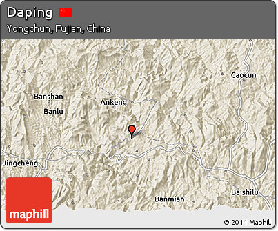 Shaded Relief 3D Map of Daping