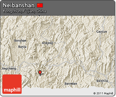 Shaded Relief 3D Map of Neibanshan