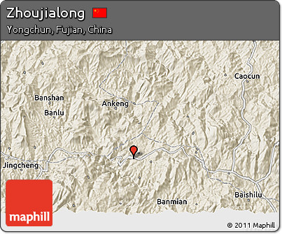 Shaded Relief 3D Map of Zhoujialong
