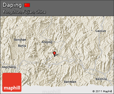 Shaded Relief 3D Map of Daping