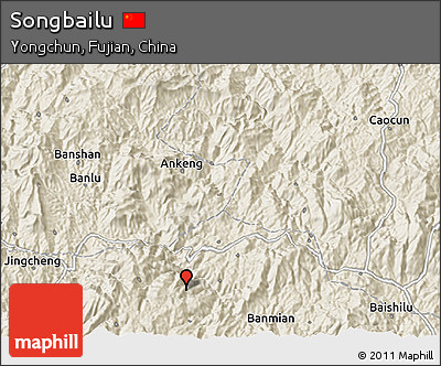 Shaded Relief 3D Map of Songbailu
