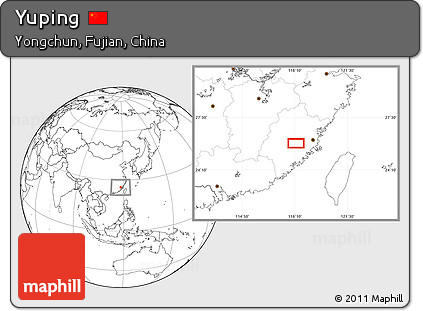 Blank Location Map of Yuping