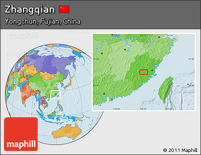 Political Location Map of Zhangqian
