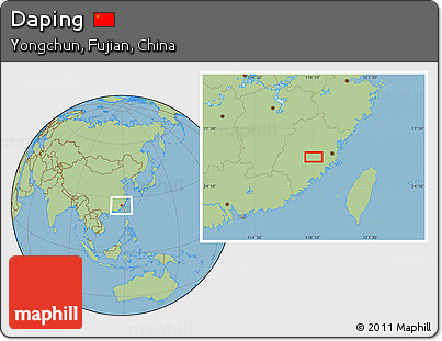 Savanna Style Location Map of Daping