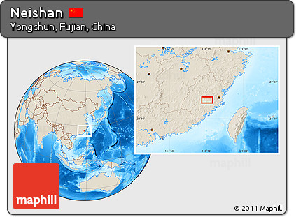 Shaded Relief Location Map of Neishan
