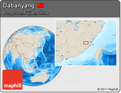 Shaded Relief Location Map of Dabanyang