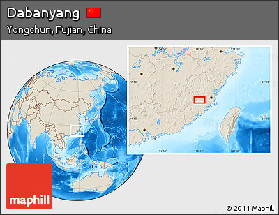 Shaded Relief Location Map of Dabanyang