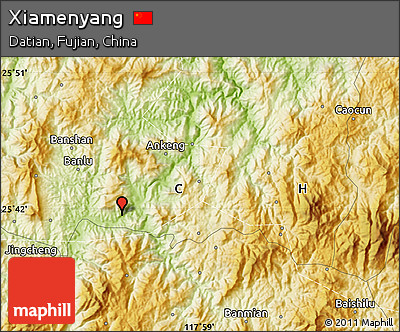 Physical Map of Xiamenyang