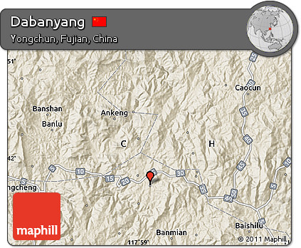 Shaded Relief Map of Dabanyang